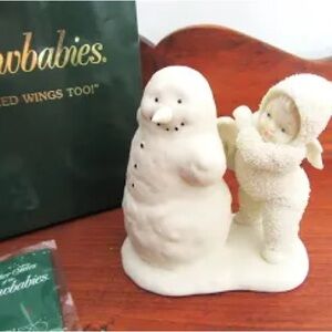 Snowbabies “You Need Wings Too” Cream Snowman Figurine